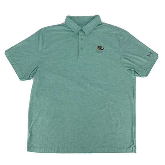 Mens Under Armour Short Sleeve Polo Shirt Green Space Dye 2XL Rancocas Golf Club - Picture 1 of 9